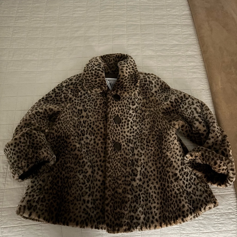 VTG Marvin Richards Leopard Print Faux Fur Coat
